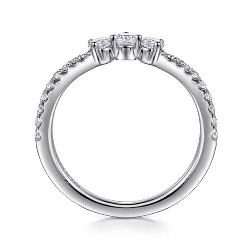14K White Gold Diamond Wedding Band