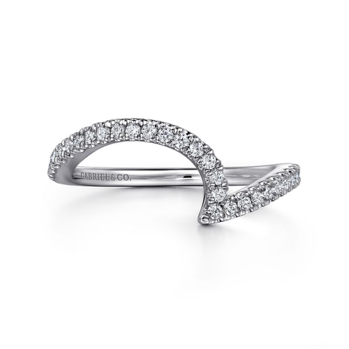 14K White Gold Diamond Wedding Band