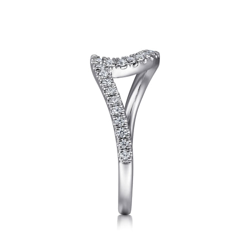 14K White Gold Diamond Wedding Band