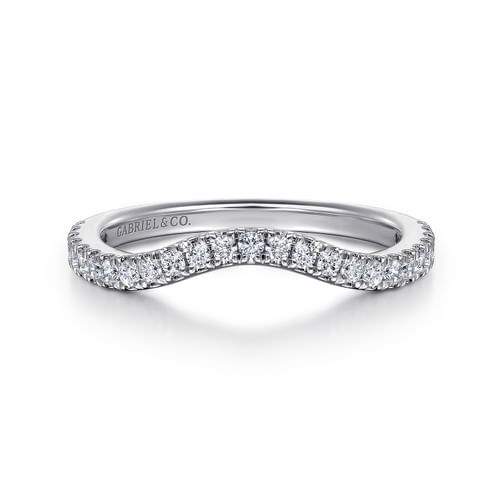 14K White Gold Diamond Wedding Band