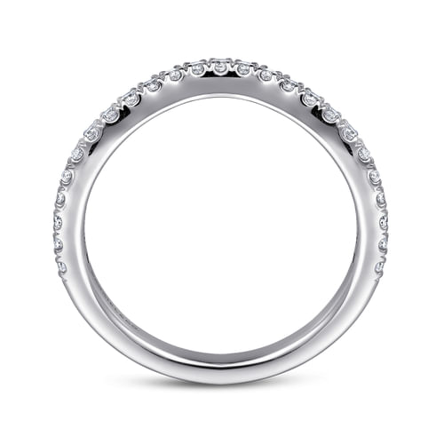 14K White Gold Diamond Wedding Band