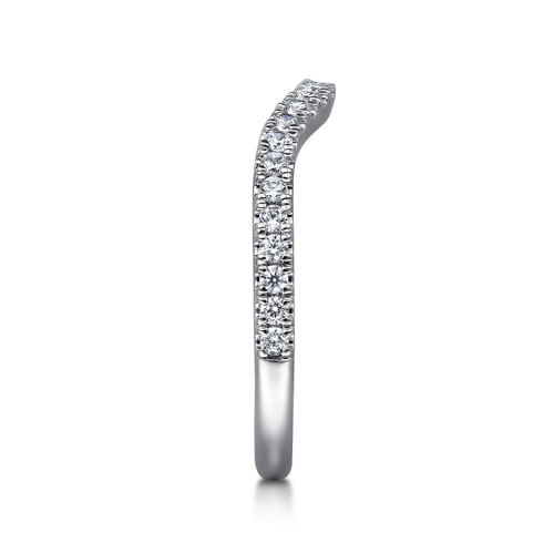 14K White Gold Diamond Wedding Band