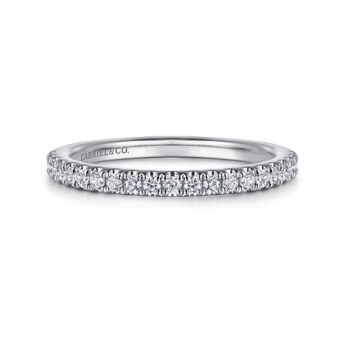 14K White Gold Diamond Wedding Band