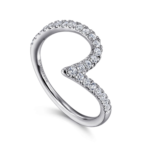 14K White Gold Diamond Wedding Band