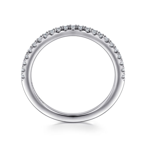 14K White Gold Diamond Wedding Band
