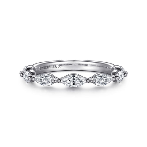 14K White Gold Diamond Wedding Band
