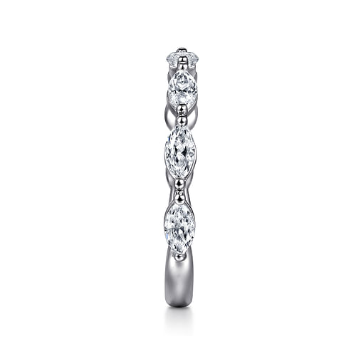 14K White Gold Diamond Wedding Band