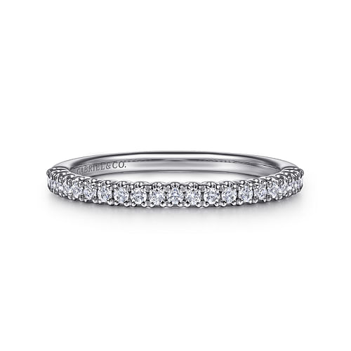 14K White Gold Diamond Wedding Band
