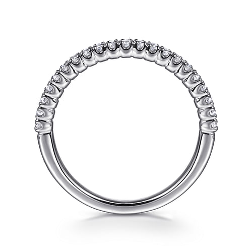 14K White Gold Diamond Wedding Band