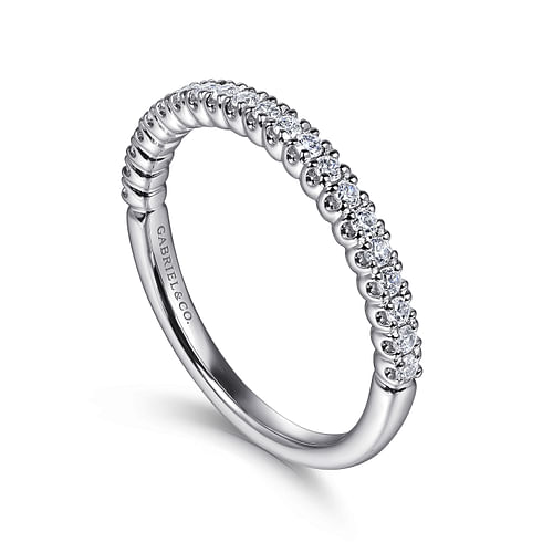 14K White Gold Diamond Wedding Band