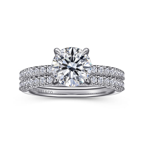 14K White Gold Diamond Wedding Band