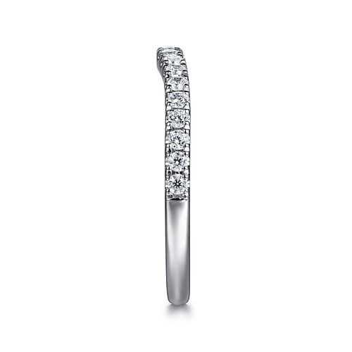 14K White Gold Diamond Wedding Band