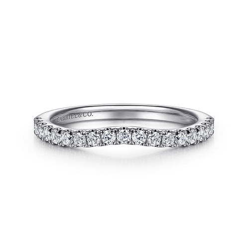 14K White Gold Diamond Wedding Band