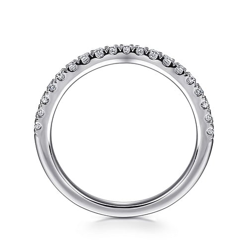 14K White Gold Diamond Wedding Band