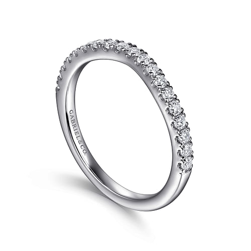 14K White Gold Diamond Wedding Band