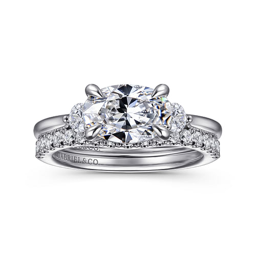 14K White Gold Diamond Wedding Band