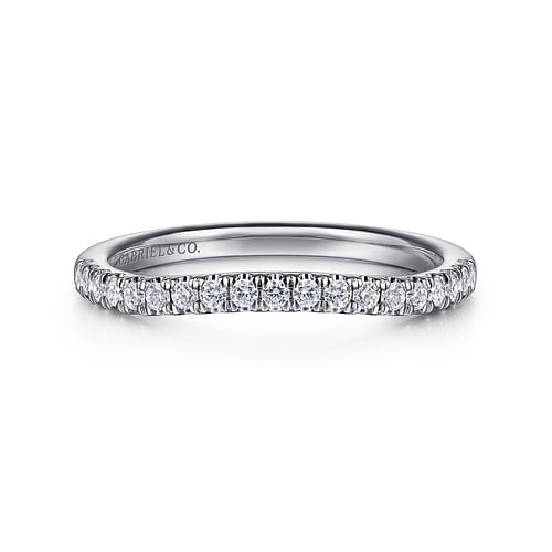 14K White Gold Diamond Wedding Band