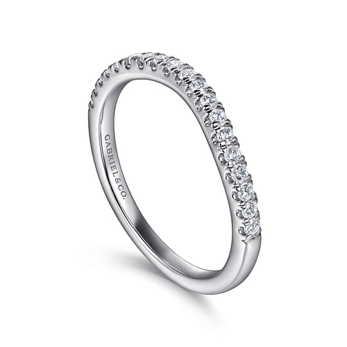 14K White Gold Diamond Wedding Band