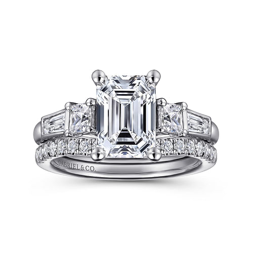 14K White Gold Diamond Wedding Band