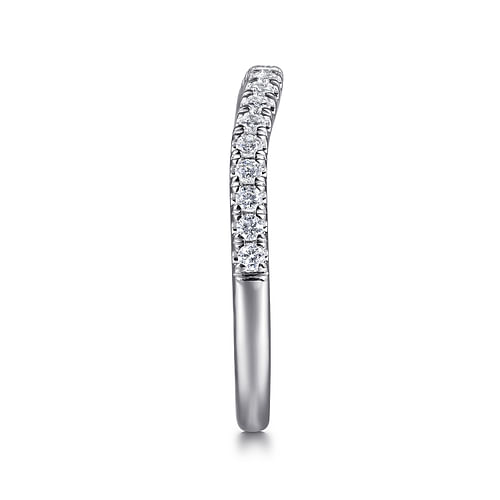 14K White Gold Diamond Wedding Band