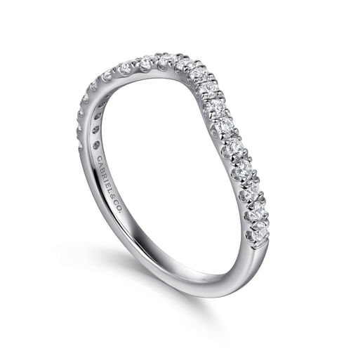 14K White Gold Diamond Wedding Band