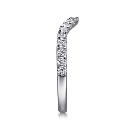 14K White Gold Diamond Wedding Band