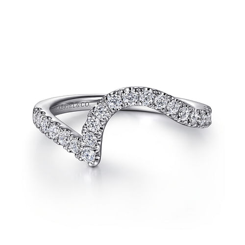 14K White Gold Diamond Wedding Band