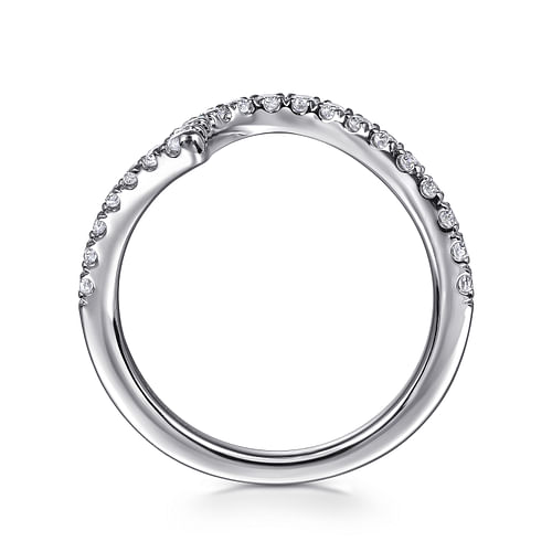 14K White Gold Diamond Wedding Band
