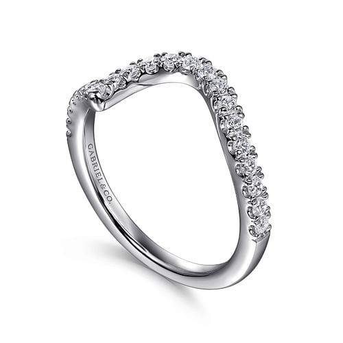 14K White Gold Diamond Wedding Band