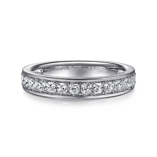 14K White Gold Diamond Wedding Band