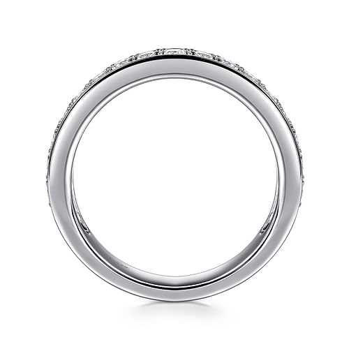 14K White Gold Diamond Wedding Band