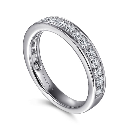14K White Gold Diamond Wedding Band