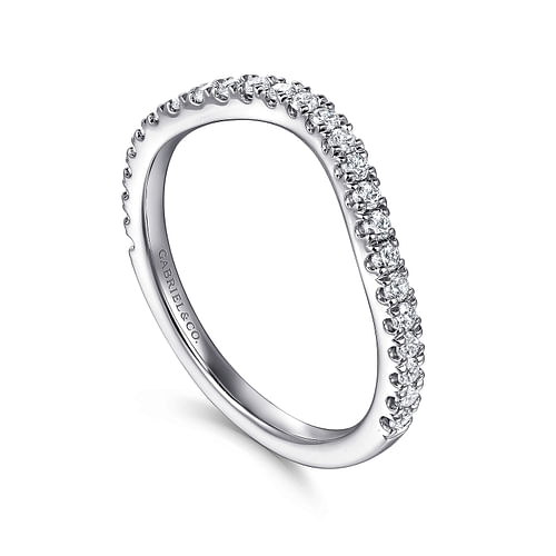 14K White Gold Diamond Wedding Band