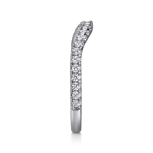 14K White Gold Diamond Wedding Band