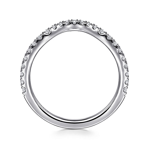 14K White Gold Diamond Wedding Band