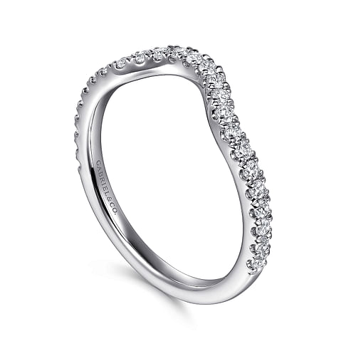 14K White Gold Diamond Wedding Band