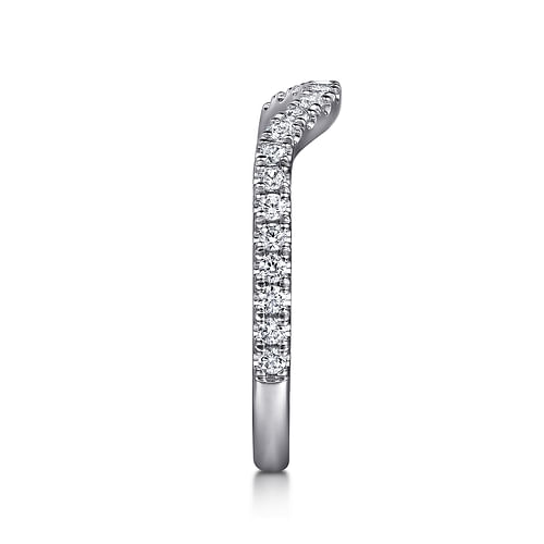 14K White Gold Diamond Wedding Band