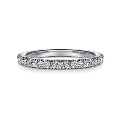 14K White Gold Diamond Wedding Band