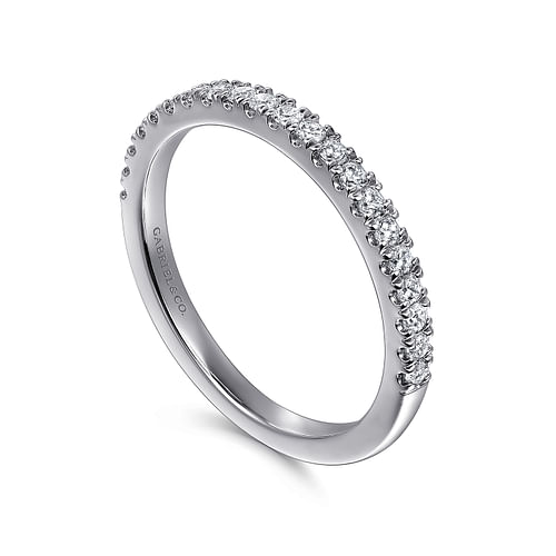 14K White Gold Diamond Wedding Band
