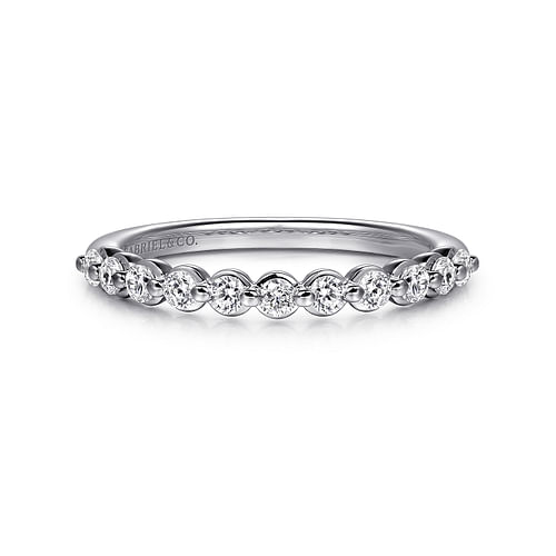 14K White Gold Diamond Wedding Band