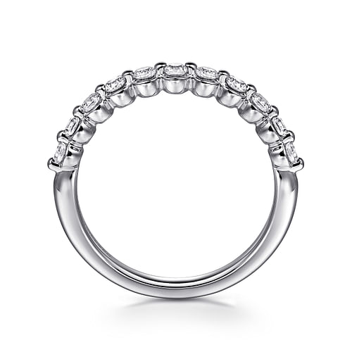 14K White Gold Diamond Wedding Band