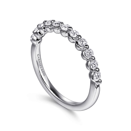 14K White Gold Diamond Wedding Band