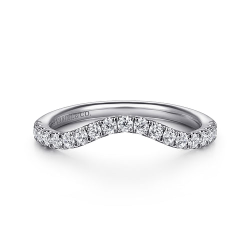 14K White Gold Diamond Wedding Band