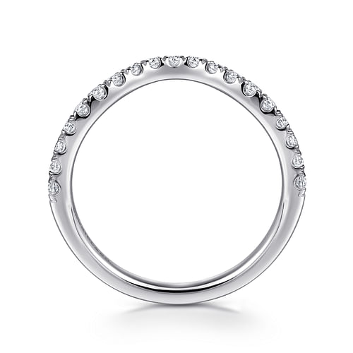 14K White Gold Diamond Wedding Band