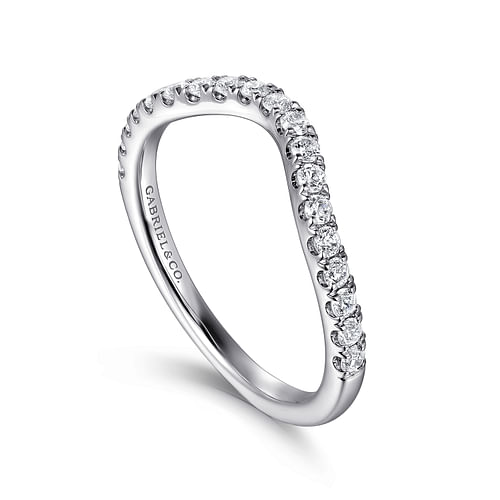 14K White Gold Diamond Wedding Band