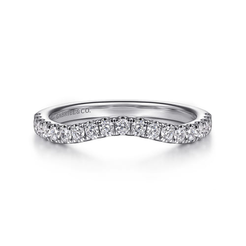 14K White Gold Diamond Wedding Band