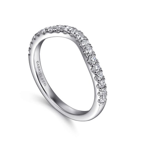 14K White Gold Diamond Wedding Band