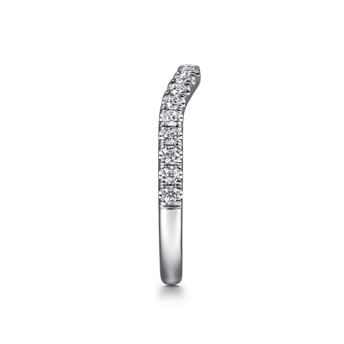 14K White Gold Diamond Wedding Band