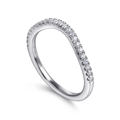 14K White Gold Diamond Wedding Band