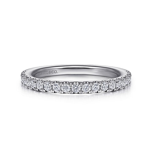 14K White Gold Diamond Wedding Band
